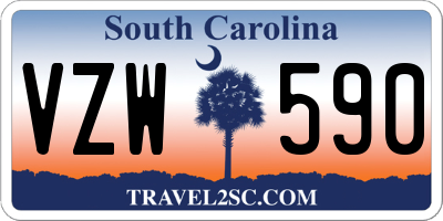 SC license plate VZW590