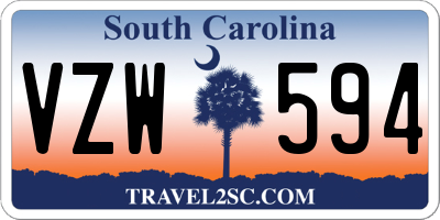 SC license plate VZW594