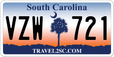SC license plate VZW721