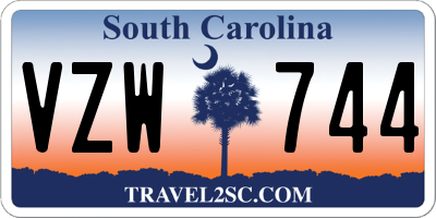 SC license plate VZW744