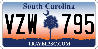 SC license plate VZW795