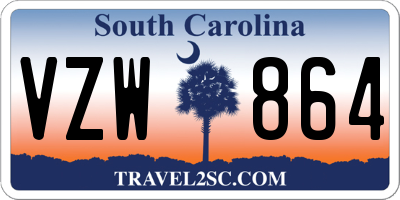 SC license plate VZW864