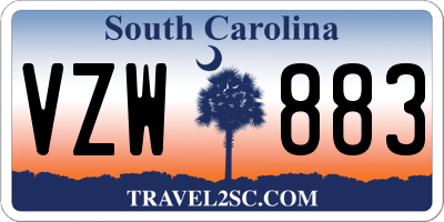 SC license plate VZW883