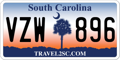 SC license plate VZW896