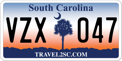 SC license plate VZX047
