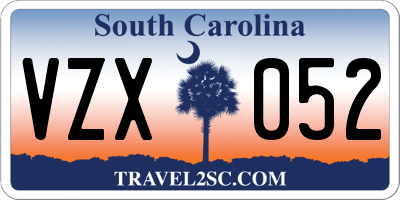 SC license plate VZX052