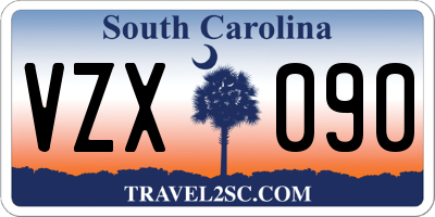 SC license plate VZX090