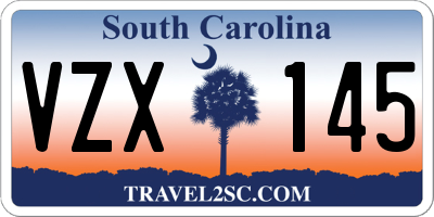 SC license plate VZX145