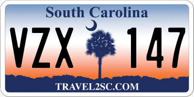 SC license plate VZX147