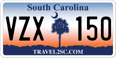 SC license plate VZX150