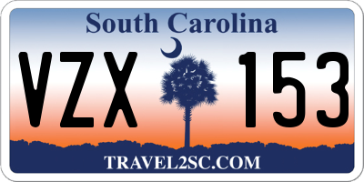SC license plate VZX153