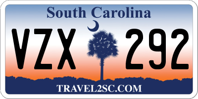 SC license plate VZX292