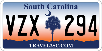 SC license plate VZX294