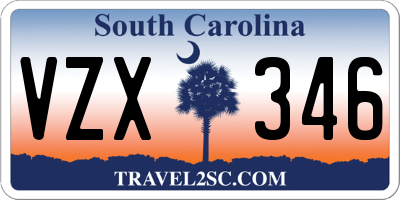 SC license plate VZX346