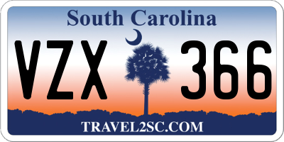 SC license plate VZX366