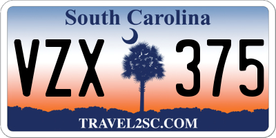 SC license plate VZX375