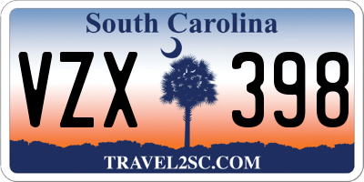 SC license plate VZX398