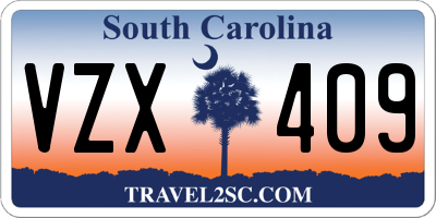 SC license plate VZX409