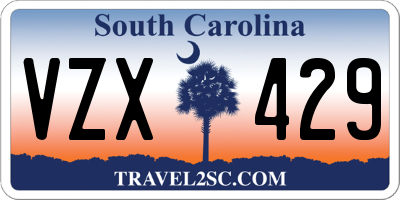 SC license plate VZX429