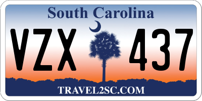 SC license plate VZX437