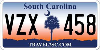 SC license plate VZX458
