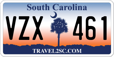 SC license plate VZX461