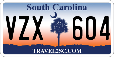 SC license plate VZX604