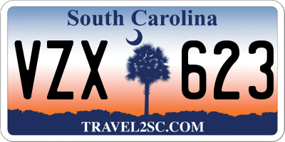 SC license plate VZX623