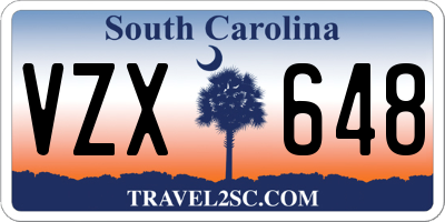 SC license plate VZX648