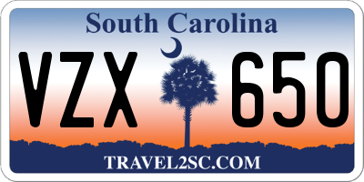 SC license plate VZX650