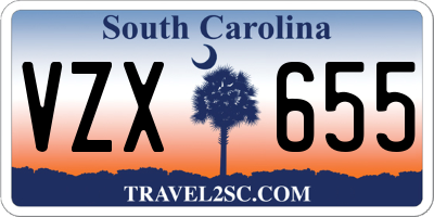 SC license plate VZX655