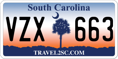 SC license plate VZX663