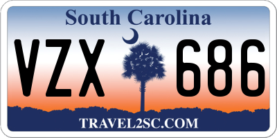 SC license plate VZX686