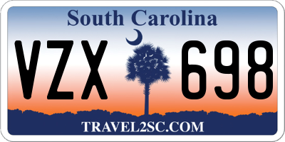 SC license plate VZX698