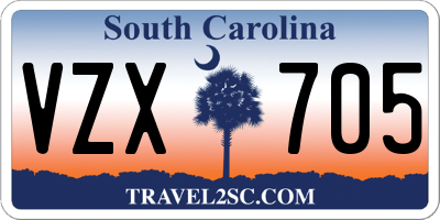 SC license plate VZX705