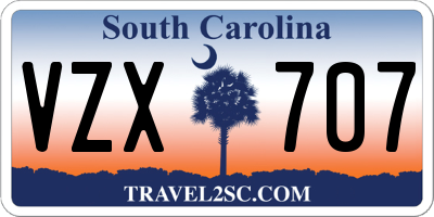 SC license plate VZX707