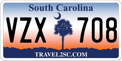 SC license plate VZX708