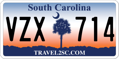 SC license plate VZX714