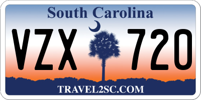 SC license plate VZX720