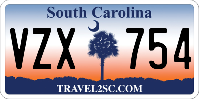 SC license plate VZX754