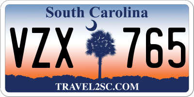 SC license plate VZX765