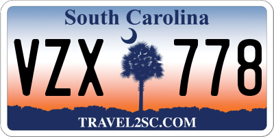 SC license plate VZX778