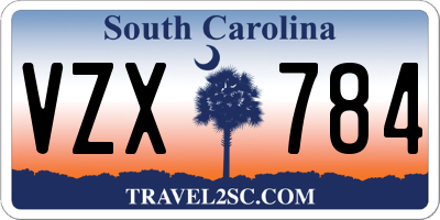 SC license plate VZX784