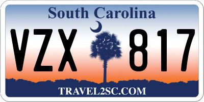 SC license plate VZX817