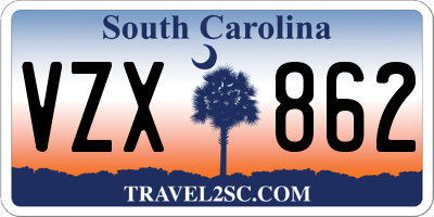 SC license plate VZX862