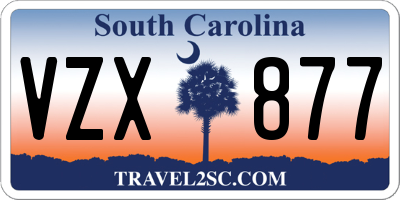 SC license plate VZX877