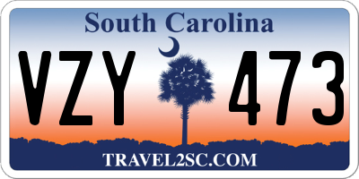SC license plate VZY473