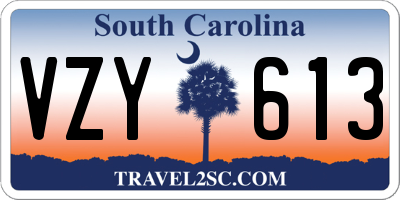 SC license plate VZY613