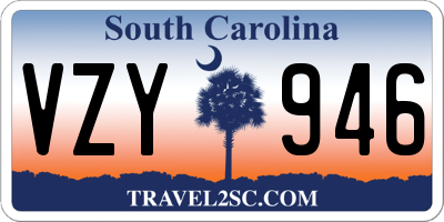 SC license plate VZY946