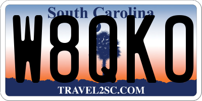 SC license plate W8QKO